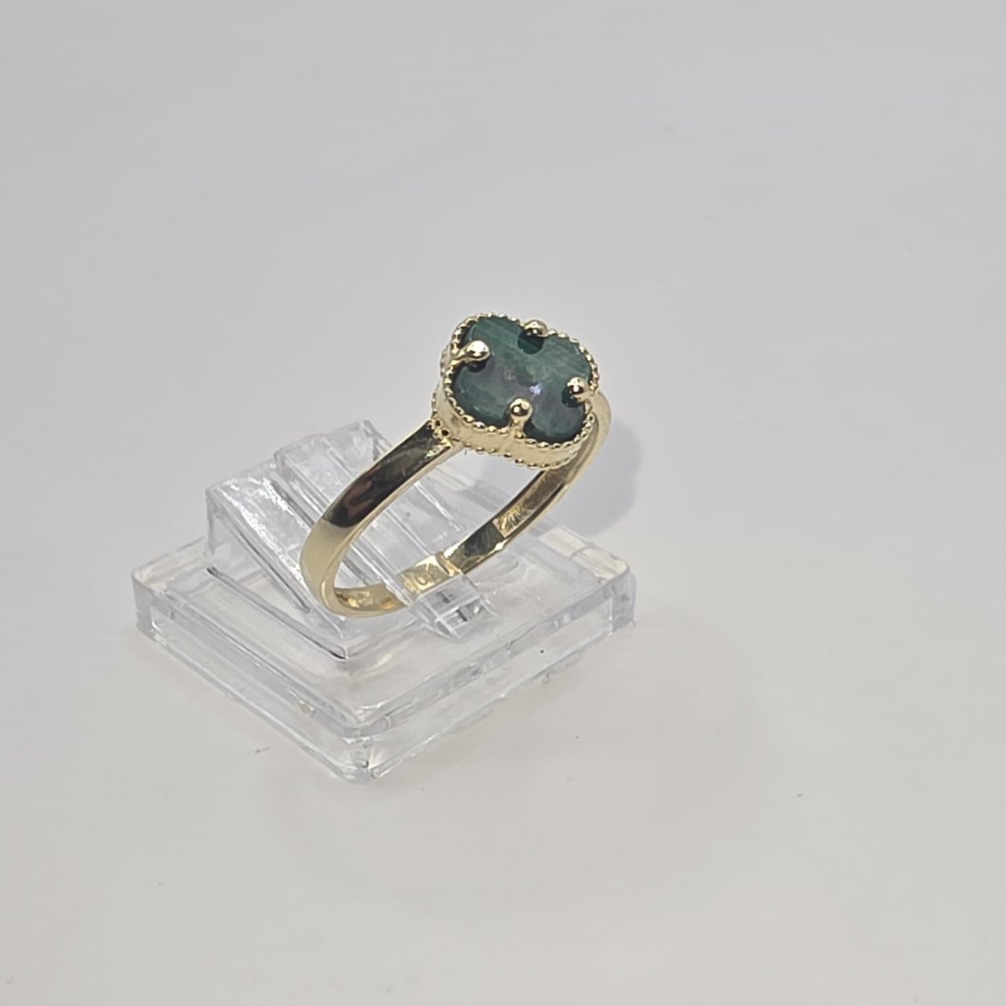 GREEN CLOVER RING 10K
