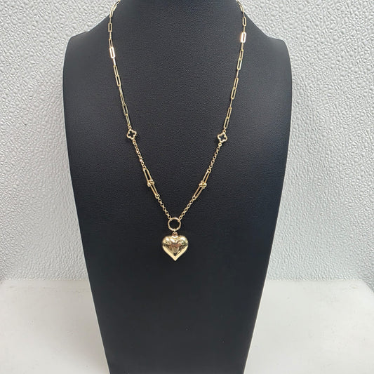 LV HEART NECKLACE 14K