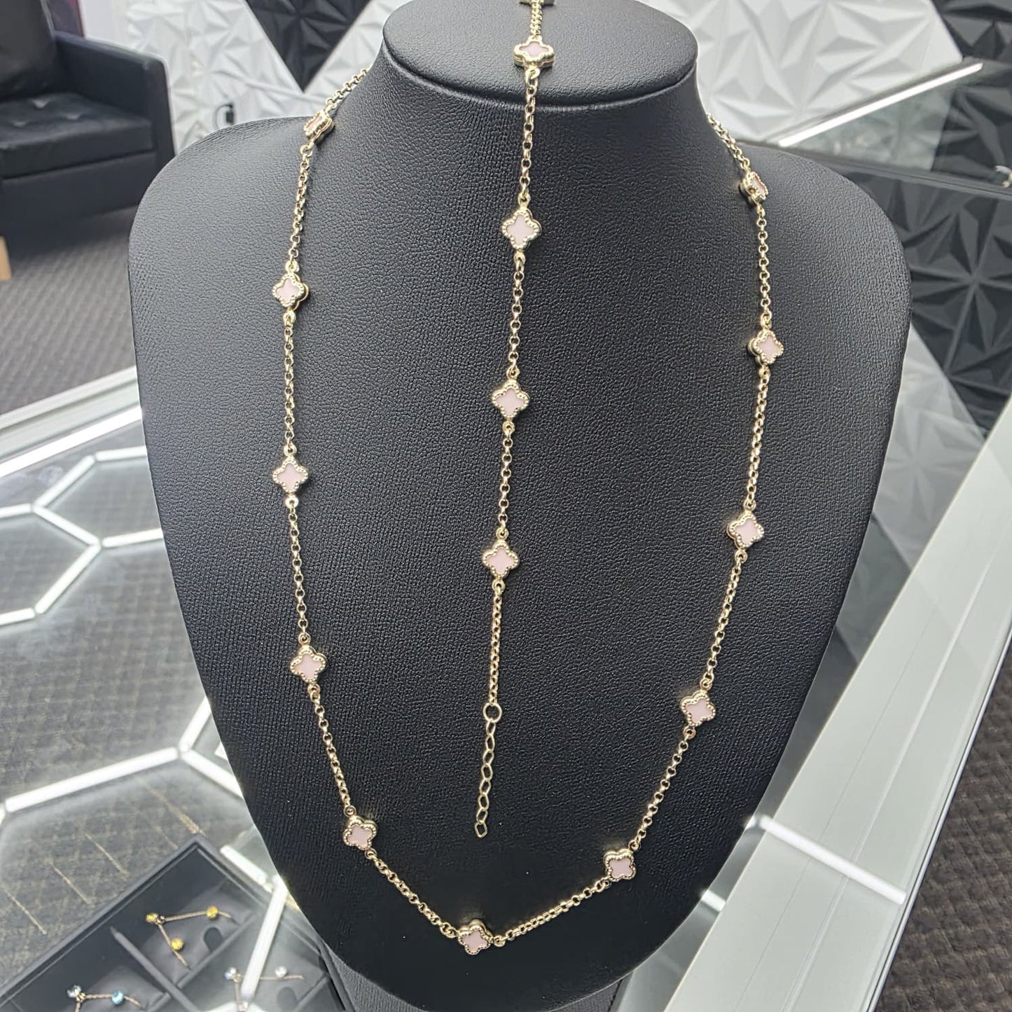 PINK CLOVER BRACELET 10K