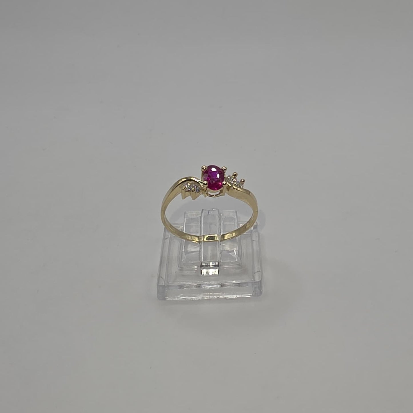 RED STONE RING 10K