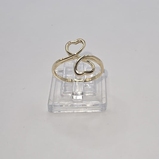 LINKED HEART RING 10K