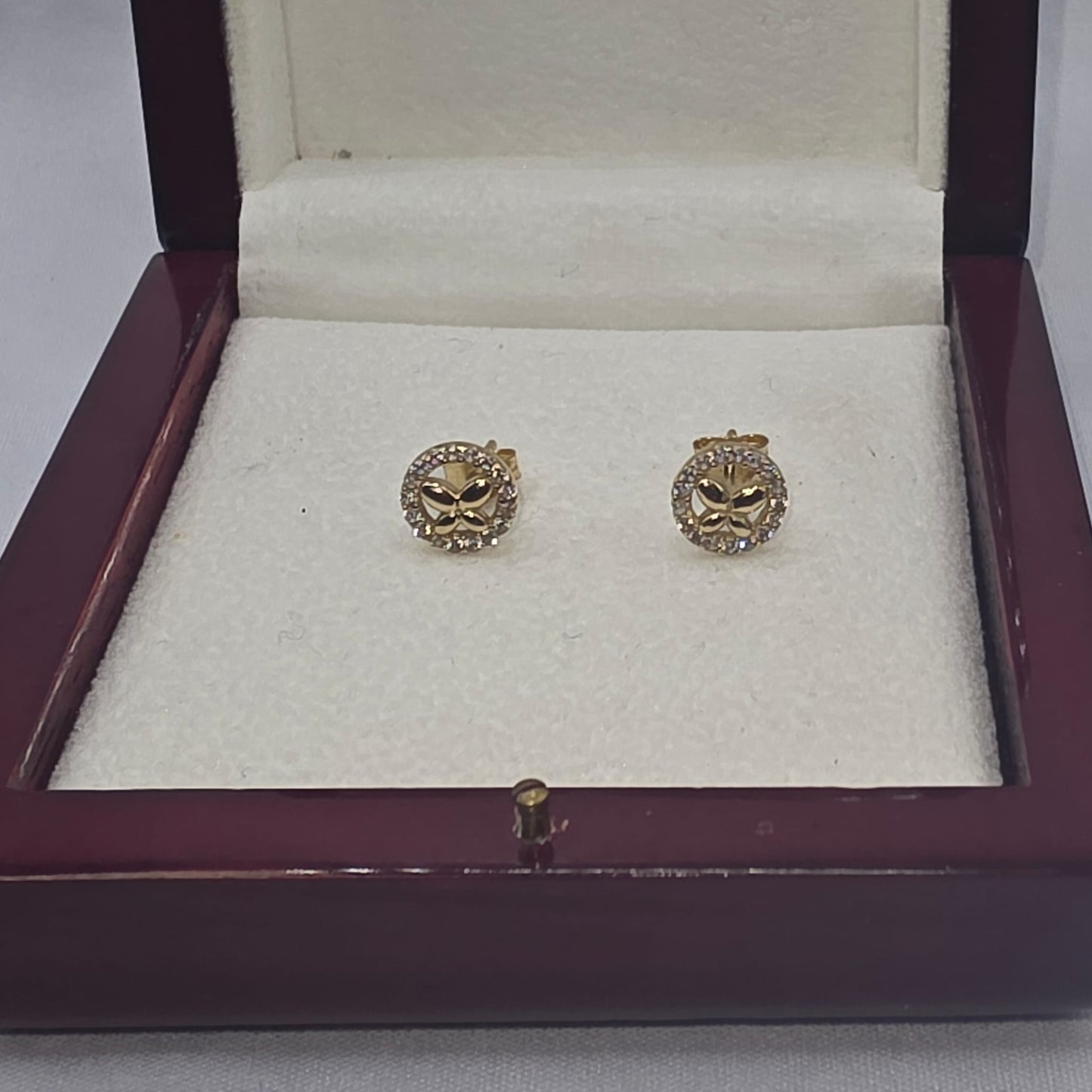 BUTTERFLY STUD EARRING 10K