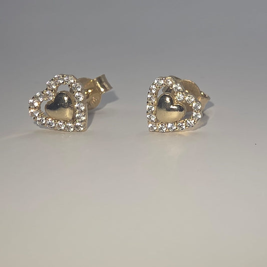 HEART STUD EARRING 10K