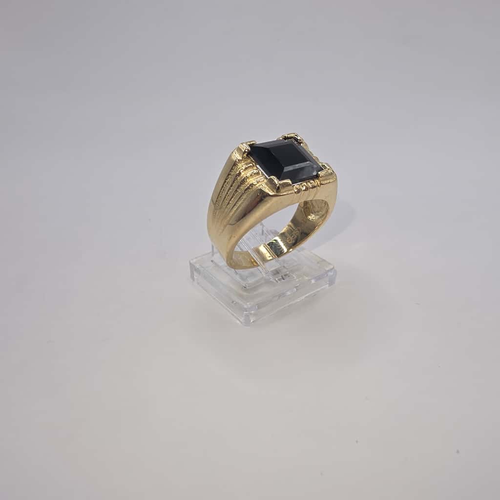 BLACK STONE RING 10K