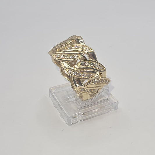 CUBAN RING CZ 14K