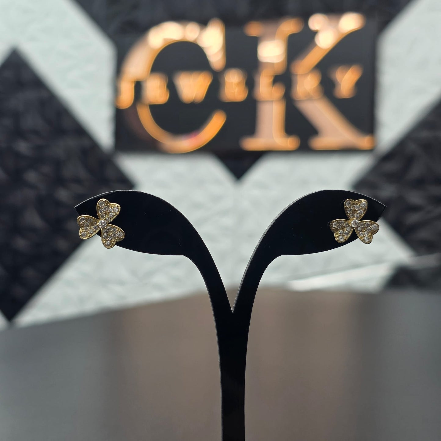 FLOWER STUD EARRING 14K