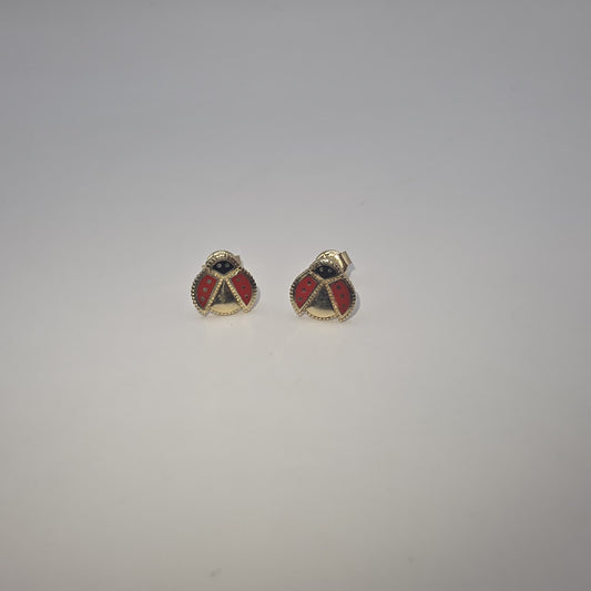 LADYBUG STUD EARRING 10K