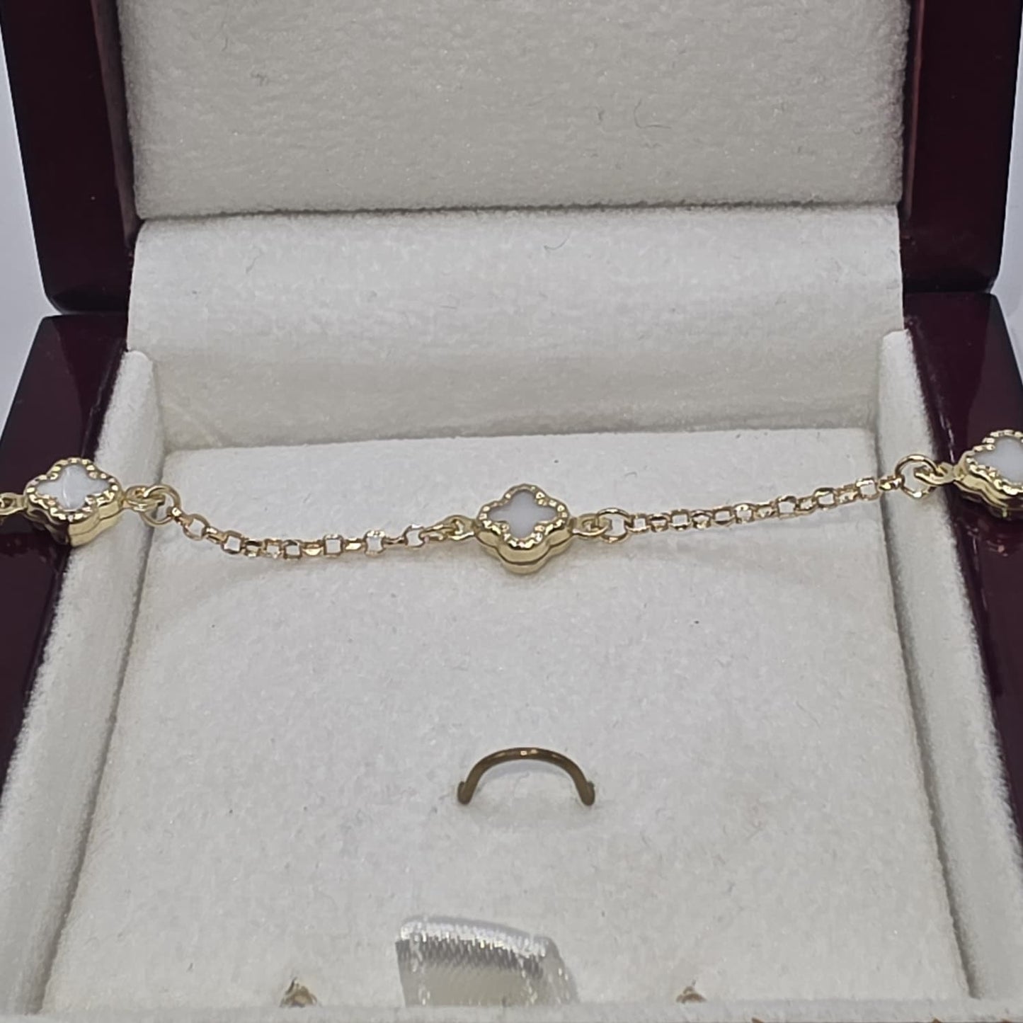 WHITE CLOVER BRACELET 10K