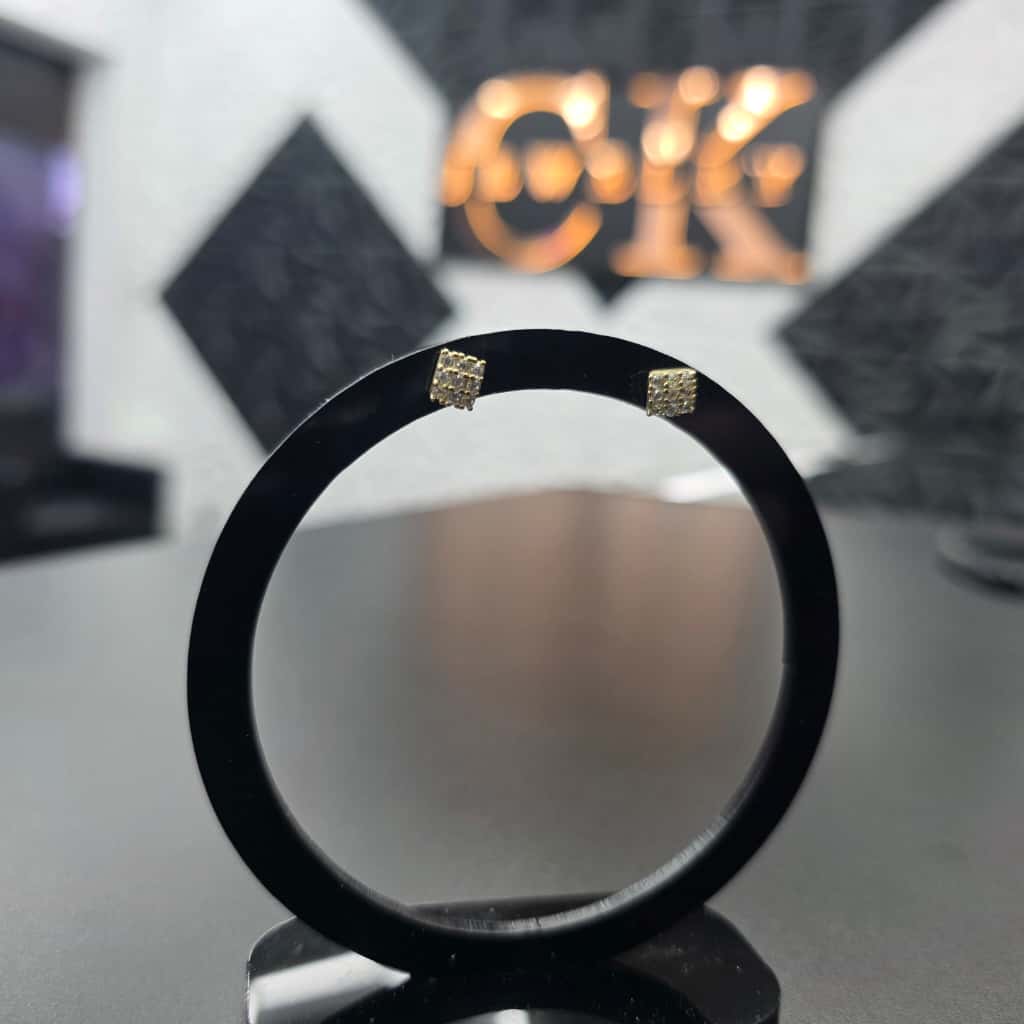 SQUARE STUD EARRING 10K