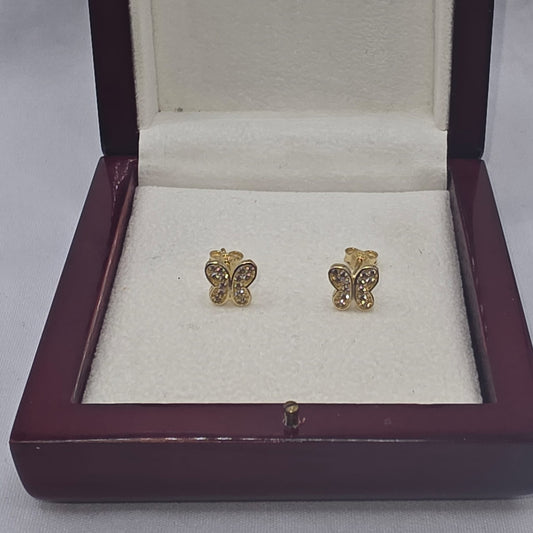 BUTTERFLY STUD EARRING 10K