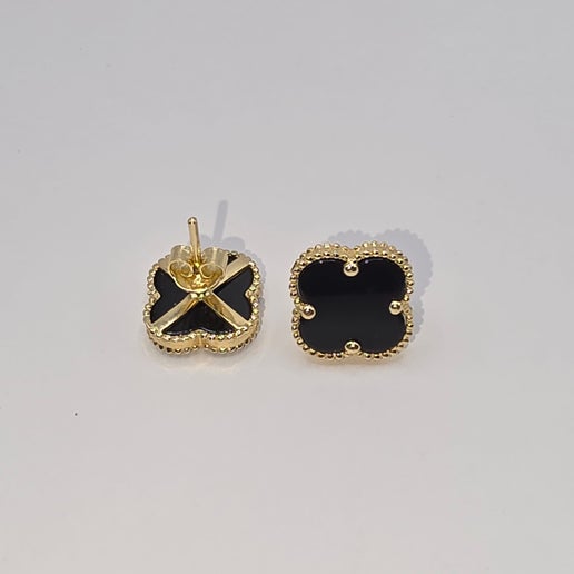 BLACK CLOVER STUD EARRING 14K