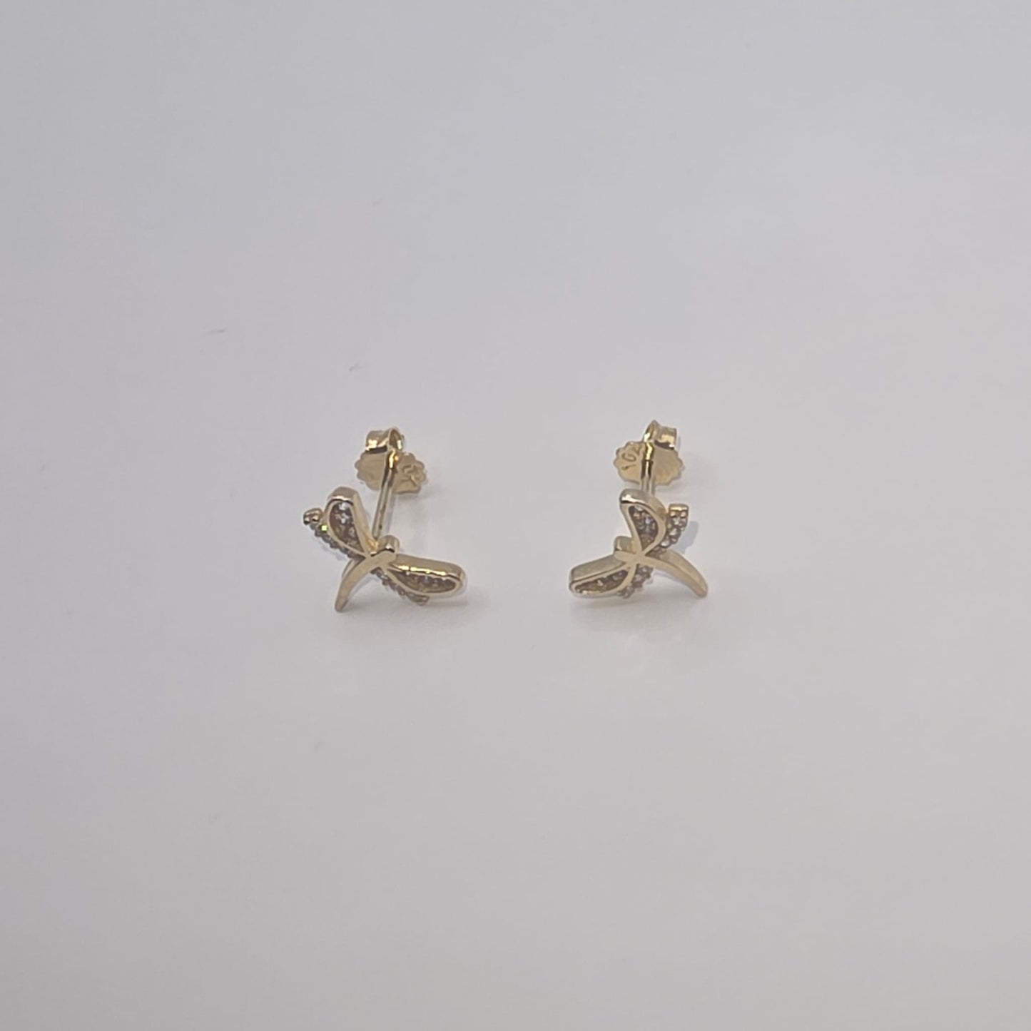 DRAGONFLY STUD EARRING 10K