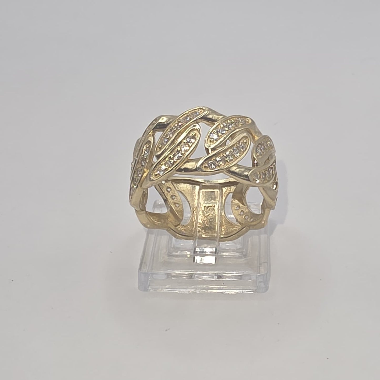 CUBAN RING CZ 14K