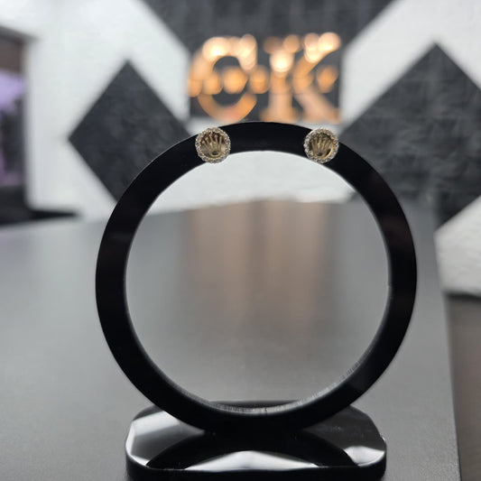 CROWN STUD EARRING 14K