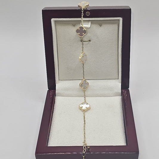 WHITE CLOVER BRACELET 10K