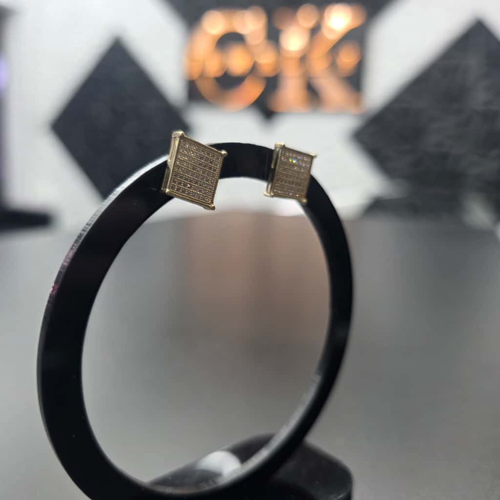 SQUARE STUD EARRING 10K