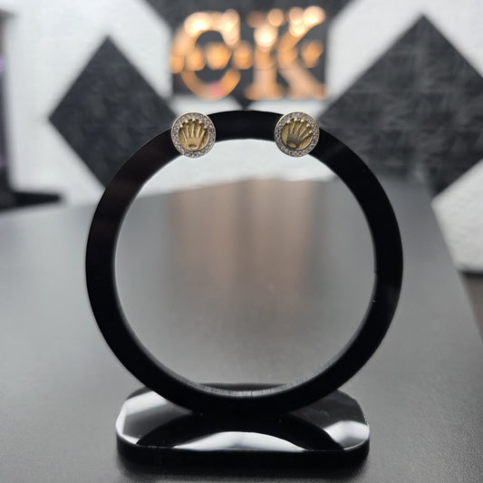 CROWN STUD EARRING 14K