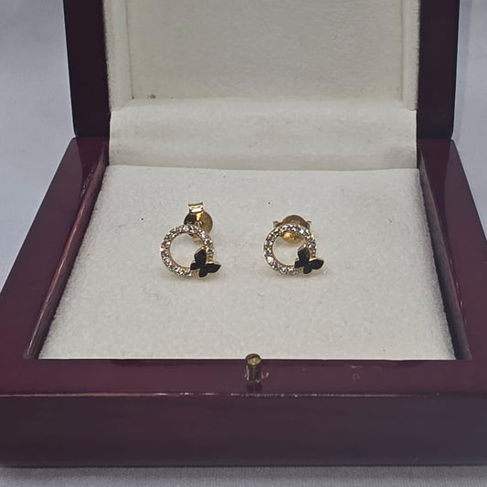 BUTTERFLY STUD EARRING 10K