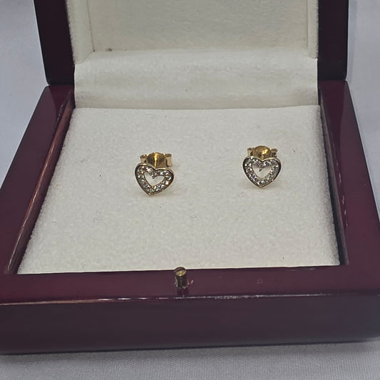HEART STUD EARRING 10K