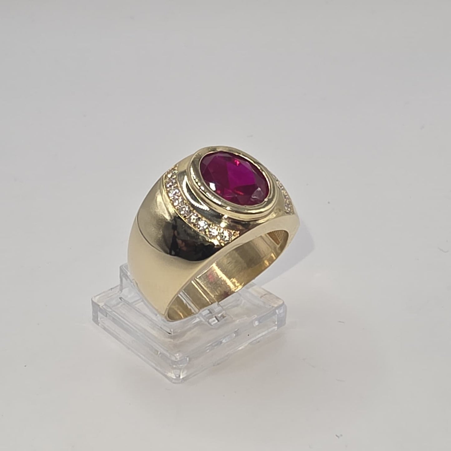 RED STONE RING 14K