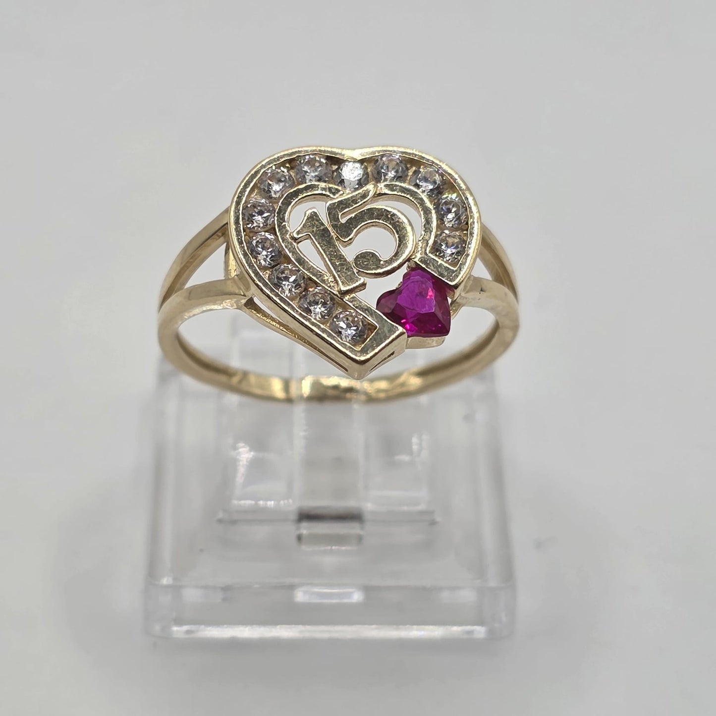 HEART 15 RING 14K