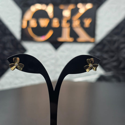 FLOWER STUD EARRING 14K