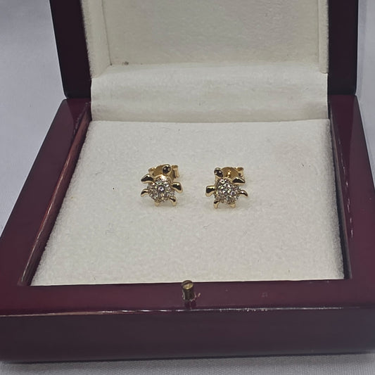 TORTOISE STUD EARRING 10K