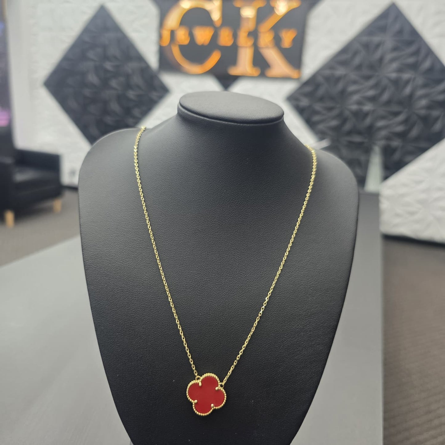 RED CLOVER NECKLACES 10K