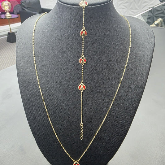 LADYBUG NECKLACE 10K