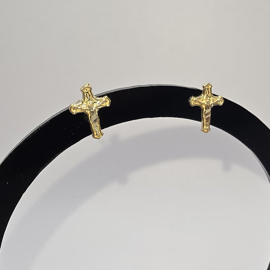 CROSS STUD EARRING 10K