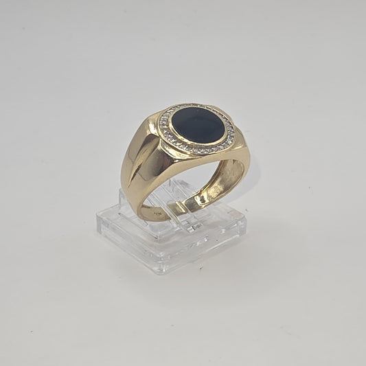 BLACK ONYX RING 14K