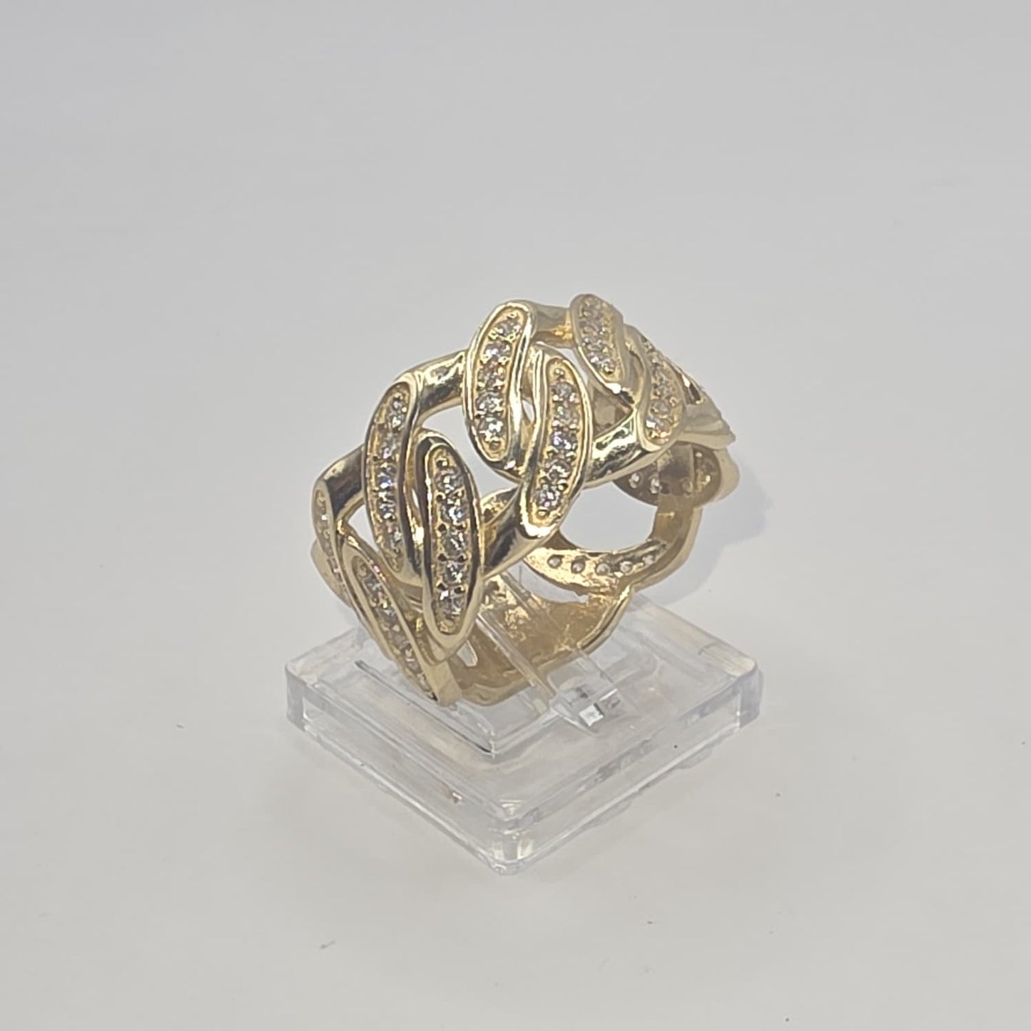 CUBAN RING CZ 14K
