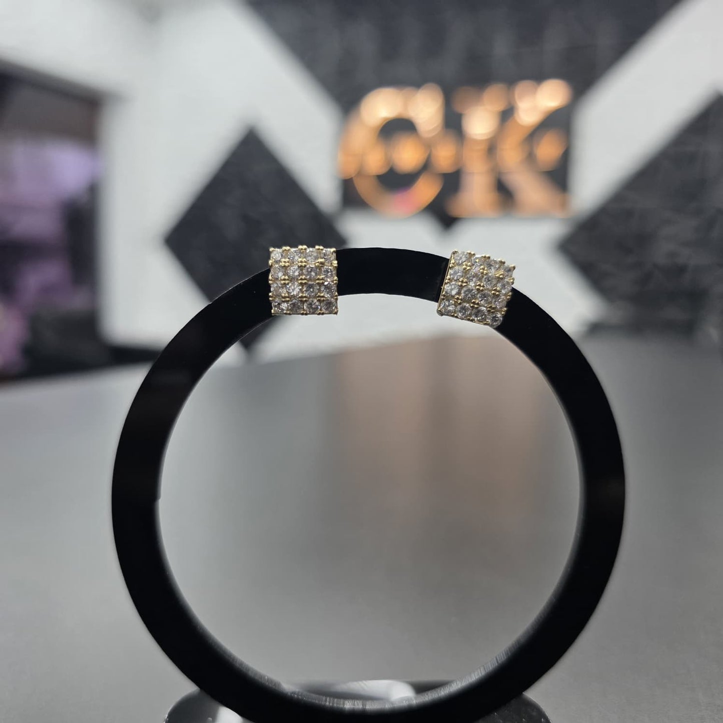 SQUARE STUD EARRING 10K